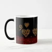 Modern Black with golded hearts Magic Mug