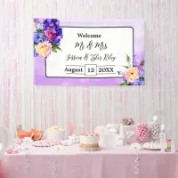 Pretty Purple Flowers Floral Wedding Personalized Banner