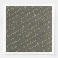 Green Gold Christmas Typography Pattern36 ID1009 Paper Dinner Napkins