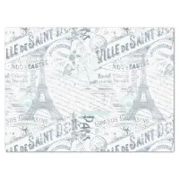 Vintage French Romance Collage Blue ID226 Tissue Paper