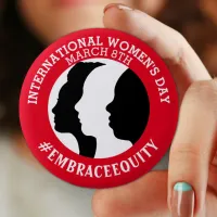 International Women's Day is March 8th   Button