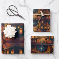 Christmas Village Europe  Wrapping Paper Sheets