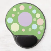 Pastel circles on a green background | gel mouse pad