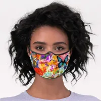 Fun Colorful Butterflies Cute Modern Premium Face Premium Face Mask