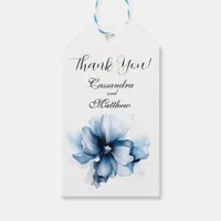 Elegant Dusty Blue Navy  Flowers Wedding  Gift Tags