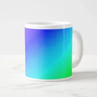 Colorful Rainbow Green Blue Purple Diagonal Blend Giant Coffee Mug