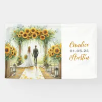 Country Sunflower Wedding Banner