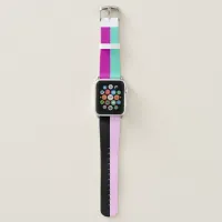 Color Block Bright Modern Stylish Pink Turquoise Apple Watch Band