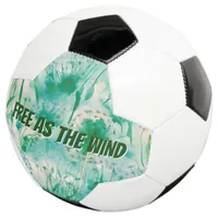 Elegant Dandelion Monogram Green and White | Soccer Ball