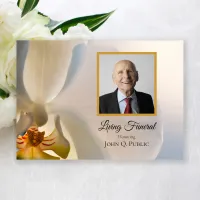 Elegant White Orchid Flower Living Funeral Party Invitation