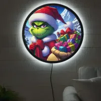 The Grinch prepares for a chilly holiday heist LED Sign