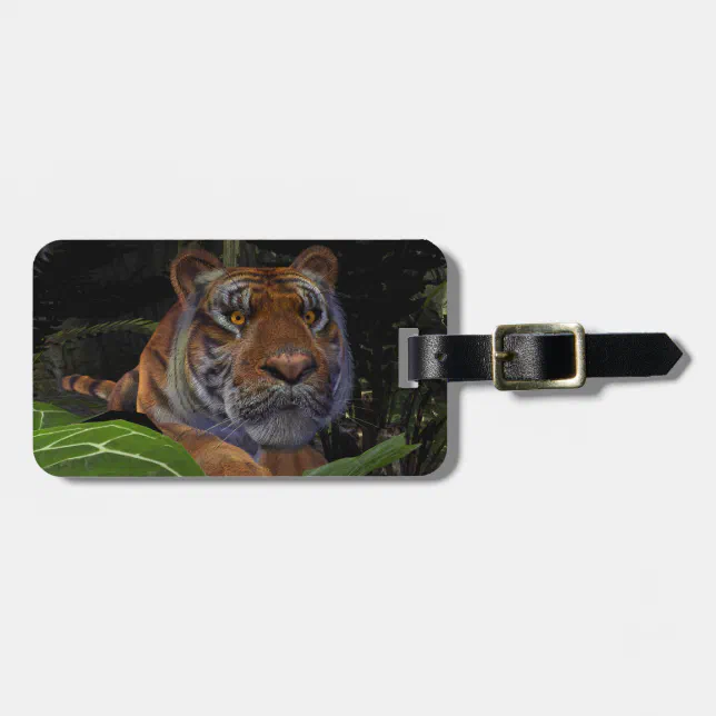 Tiger Crouching in the Jungle Luggage Tag