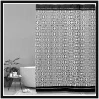 Stylish Black & White Geometric Pattern Shower Curtain