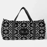 Abstract Monochrome Bokeh Dots Pattern Large Duffle Bag