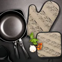 Melodic Kitchen Duo Oven Mitt & Pot Holder Set