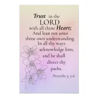 Trust in the Lord Bible Verse Floral Watercolor Poster