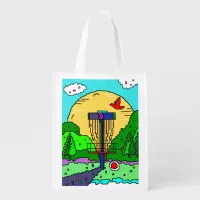 Disc Golf Course Summer Sunshine Grocery Bag