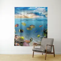 Ocean Underwater Coral Reef Tropical Fish Tapestry