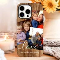 Rustic Wood Family Photo Collage iPhone 16 Pro Max Case