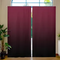 Burgundy Black Gradient Blackout Curtains