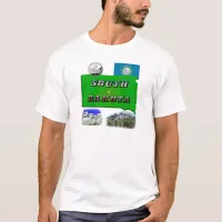 South Dakota Map, Photo Text, Faux Quarter T-Shirt