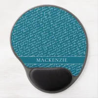 Teal Turquoise Austen Pride Prejudice Netherfield Gel Mouse Pad