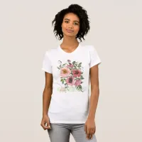 Pink White Monogram Floral T-Shirt
