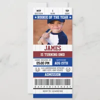 Rookie of the Year 1st Birthday Baseball Ticket Invitation