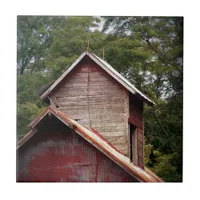 Faded Red Barn Cupola Ceramic Tile