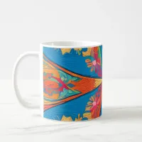 Radiant Mandala: Vibrant Symmetrical Fantasy Art Coffee Mug