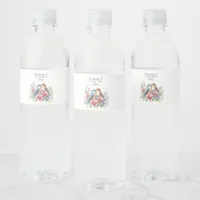 Love Birds Wedding Water Bottle Label