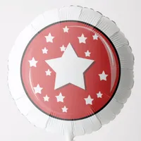 Red Circle Balloon with White Stars and Black Bord