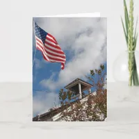 One Room School & American Flag, Happy 4th of July Card