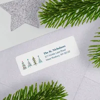 Cute Scandinavian Christmas trees  Label