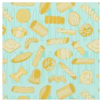 Pasta Patterned Blue and Beige Fabric