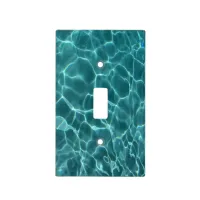 Aqua Green Swimming Pool Photo Light Switch Cover