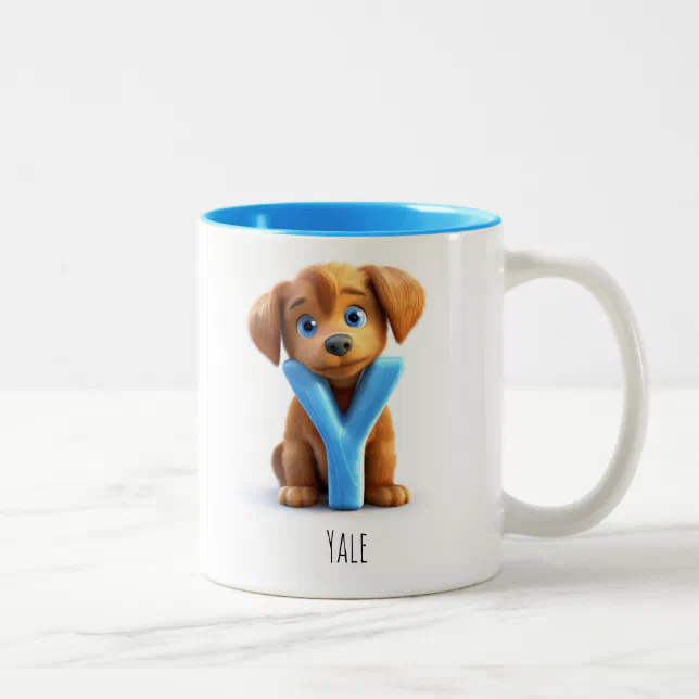 Letter Y Dog Alphabet Monogram Coffee Mug