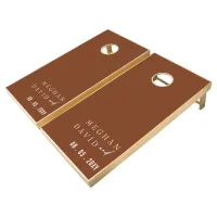 Modern Simple Terracotta Personalized Wedding Cornhole Set