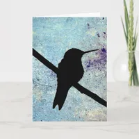 Grunge Hummingbird, German Birthday Card