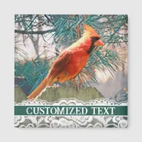 Customizable Cardinal Winter Holiday  Magnet