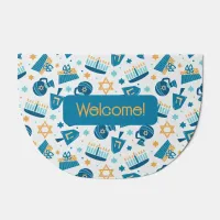 Whimsical Hanukkah Pattern Door Mat