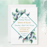 Watercolor Eucalyptus Botanical Greenery Wedding Invitation