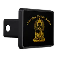 Golden Buddha Sculpture in Serene Meditation Pose Hitch Cover