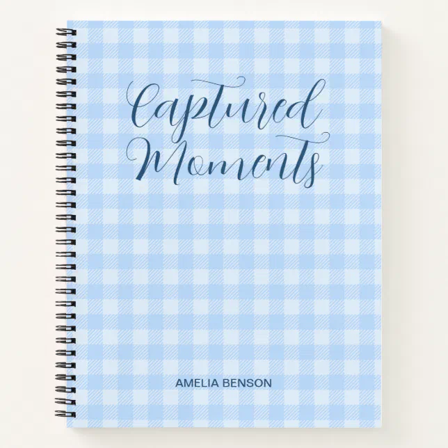 Baby Blue Plaid, Tartan, Buffalo Checks Pattern Notebook