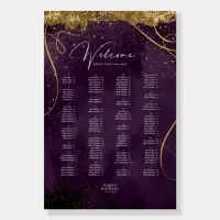 Fine Lines Gold  Seating Chart Plum ID867 Foam Board