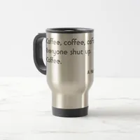 Coffee Haiku for Mornings black Typography Travel Mug