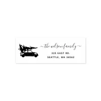 Christmas Tree Car Happy Holidays Return Address Self-inking Stamp