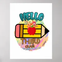 Hello Third Grade Back to School Poster