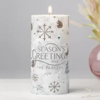 Boho Twigs & Pinecone Christmas ID986 Pillar Candle