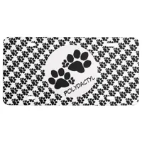 License Plate - Polydactyl Pawprints